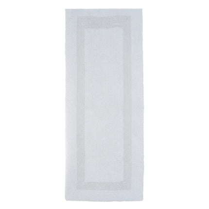 Alfombra de baño larga reversible Bedford Home 100% algodón - Blanco - 24x60