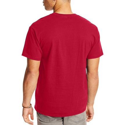 Hanes Men's Short Sleeve Pocket Tee Value Pack (Available in 1 Or 2 Pack), Deep Red (2 Pack), XL