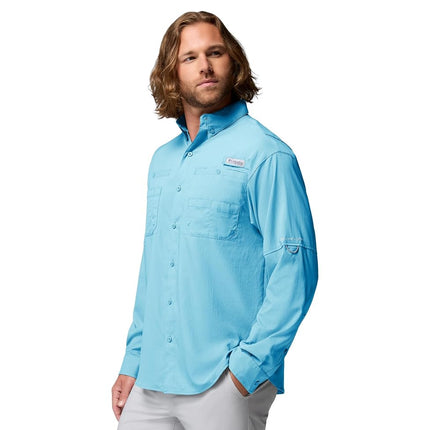 Columbia Mens PFG Tamiami Long Sleeve Fishing Shirt, Vintage Blue, 5X