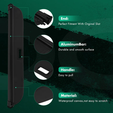 SCITOO Retractable Rear Cargo Cover Shade 2019-2023 Fit for INFINITI QX50 2.0L Rear Trunk Retractable Security Shade Cover