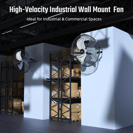 Simple Deluxe Ventilador Industrial de Pared de 18 Pulgadas, Ventilador de Metal de Ventilación Comercial de 3 Velocidades para Almacén, Invernadero, Taller, Patio, Fábrica y Sótano, Alta Velocidad, Negro