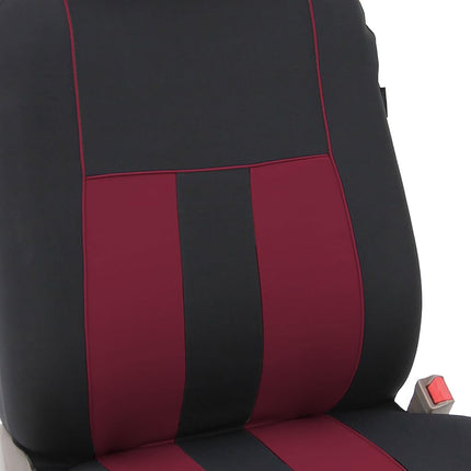 FH GROUP FH-FB036217 Striking Striped Seat Covers Burgundy/Black Color- Fit Most Car, Truck, Suv, or Van