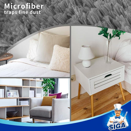 MR.SIGA Lint Free Microfibre Duster, Washable Duster for Household Cleaning