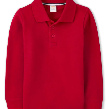 Gymboree Boys' and Toddler Long Sleeve Polo Shirt, Red 3-Pack, 2T