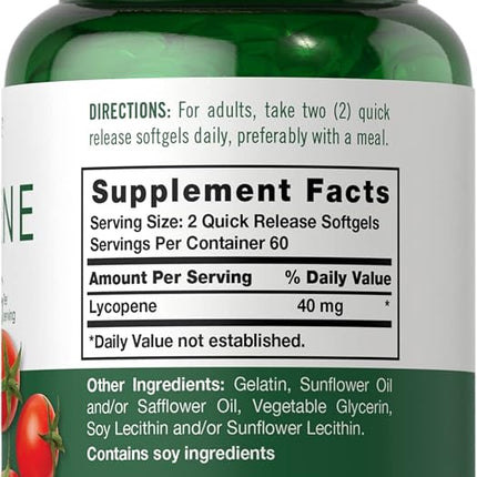 Lycopene | 40mg | 120 Softgels | Non-GMO & Gluten Free Supplement | by Carlyle