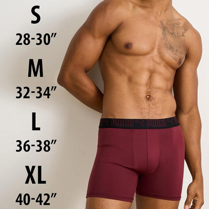 PUMA Men's 5 Pack Performance Boxer Briefs, Blue/Pink/Black, M