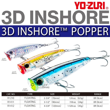 3D Inshore Popper (F) 90MM 3-1/2"