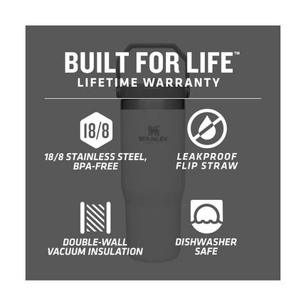 STANLEY IceFlow Stainless Steel Tumbler with Straw - Vacuum Insulated Water Bottle for Home, Office or Car - Reusable Cup with Straw Leak Resistant Flip - Cold for 12 Hours or Iced for 2 Days (Polar)