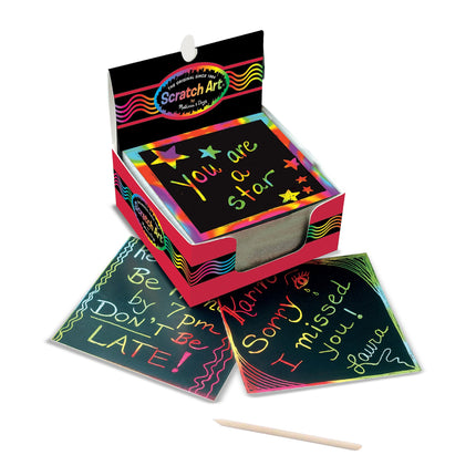 Melissa & Doug Rainbow Mini Scratch Art Notes Box 