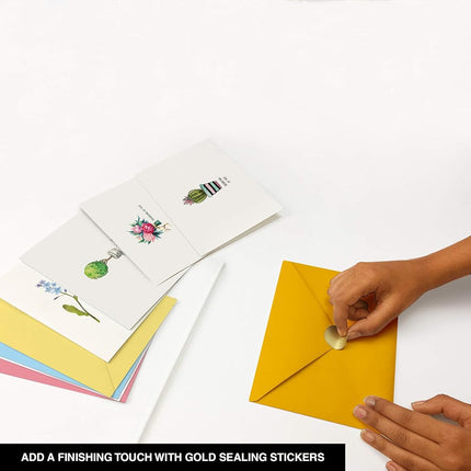 Dessie 30 Thinking of You Cards With Envelopes. 30 4x6 Inch Note Cards with Envelopes - Blank Inside with 6 Unique Floral Designs. White & Colorful Envelopes and Gold Seals In Sturdy Storage Box