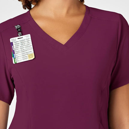 WonderWink Renew Women's V-Neck Scrub Top, Wine, X-Small