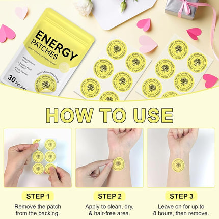 Arkture Energy Patches, Plant-Based Formula Patch for Women Men, 30 Patches