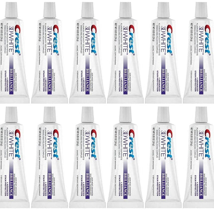 Dentifrice Crest 3D White Brilliance, Menthe Poivrée Éclatante, Format Voyage, 24 g (0,85 oz) - Lot de 12