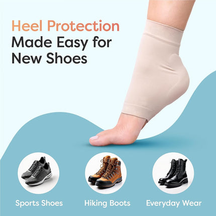 ZenToes Achilles Tendon Heel Protector Compression Padded Sleeve Socks for Bursitis, tendonitis, Tenderness - 1 Pair
