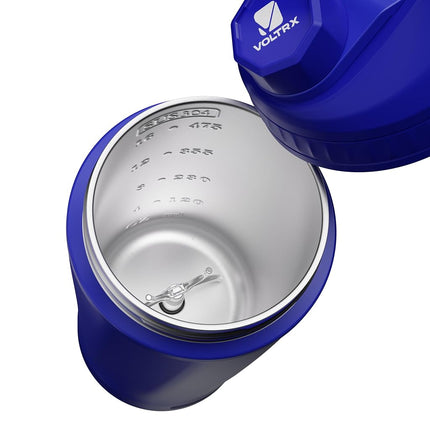 VOLTRX ChillMix Shaker Bottle Insulated Stainless Steel - USB C Rechargeable Electric Protein Shake Mixer, Shaker Cups for Protein Shakes and MealReplacement, (Electric Blue)