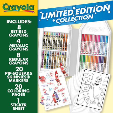 Ensemble de coloriage Crayola avec mallette d'art rouge édition limitée, crayons de couleur édition limitée, plus de 50 pièces, cadeaux pour enfants