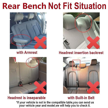Flying Banner Car Seat Covers Full Set Front Seats and Rear Bench Polyester car seat Protectors Black Gray Purple airbag Compatible Rear Bench Split (Black Red)