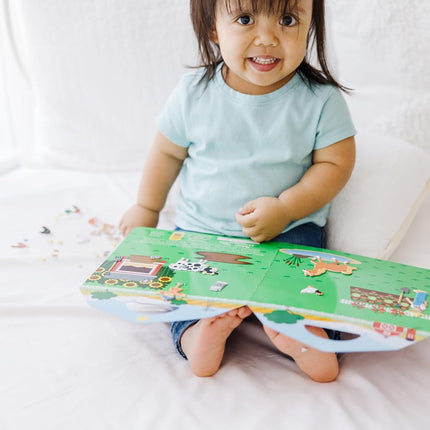 Melissa & Doug Puffy Sticker Play Set - On the Farm - 52 Reusable Stickers, 2 Fold-Out Scenes Restickable Farm Sticker Book, Puffy Farm Animals Removable Stickers For Kids Ages 4+ - FSC Certified