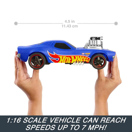 Hot Wheels Remote Control Car, 1:16 Scale Rodger Dodger Toy Car, Special 50th Anniversary Edition RC Vehicle, HTP54