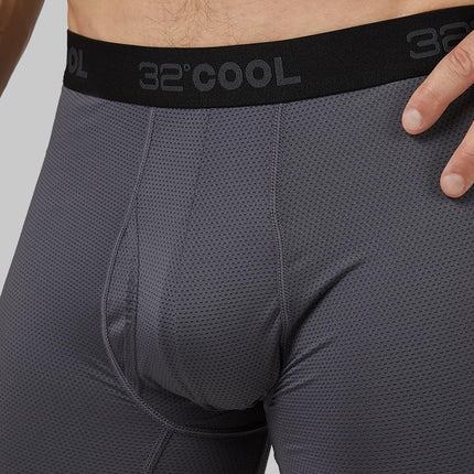 32º DEGREES mens Mens 4-pack Active Mesh Quick Dry Performance Boxer Brief, 2 Black/2 Charcoal, L