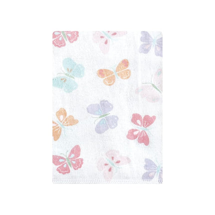 Paquete de paños de tela de franela de algodón Hudson Baby unisex, mariposa pastel, talla única