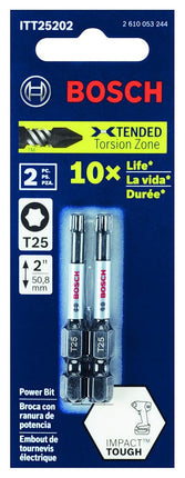BOSCH ITT25202 2-Pack 2 in. Torx #25 Impact Tough Screwdriving Power Bits