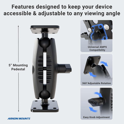 ARKON Mounts Car Heavy Duty 4 Hole Metal AMPS Mount with Security Hardware for Retail and Fleets