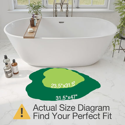 LUMI Leaf Bathroom Rug, Non Slip Absorbent Washable Bath Mat, 60 x 80 cm