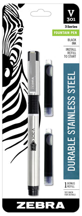 Zebra Pen Zebra V-301 Stainless Steel Fountain Pen