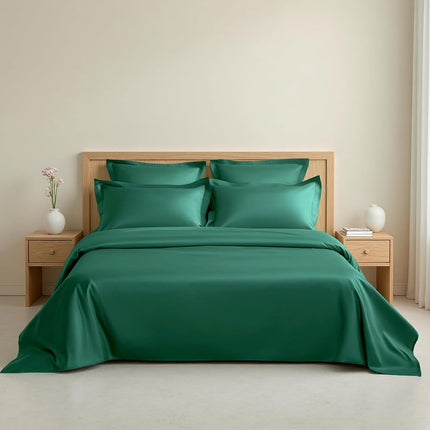 NTBAY Cotton Euro Sham Covers - 500 Thread Count Egyptian Cotton, 2 Pack Super Soft and Breathable 26x26 Square Pillow Cases, Dark Green