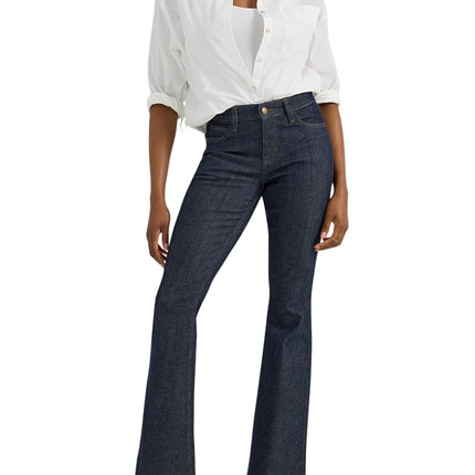 Lee Women's Legendary Mid Rise Flare Jean, Indigo Warrior, 18 Short