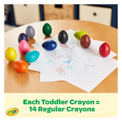 Crayola Palm Grasp Crayons, Crayones de Huevo, Regalo para Niños Pequeños, 12 Unidades
