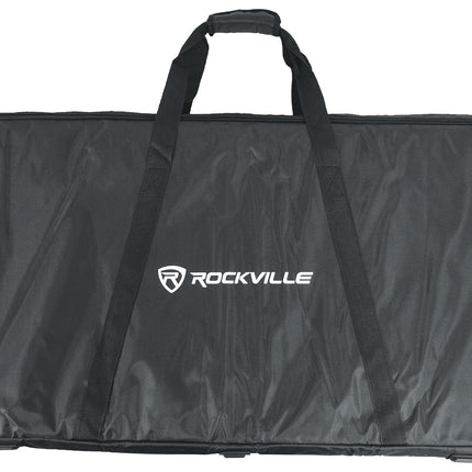 Façade d'événement DJ Rockville RFSSW blanche 80" x 44" avec cadre en acier, cabine, sac et lycra