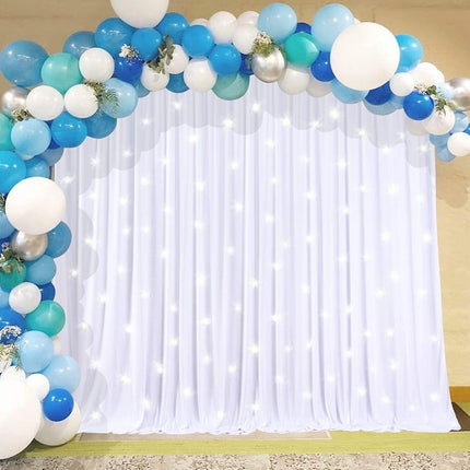AK TRADING CO. 10 feet x 10 feet IFR Polyester Backdrop Drapes Curtains Panels with Rod Pockets - Wedding Ceremony Party Home Window Decorations - White