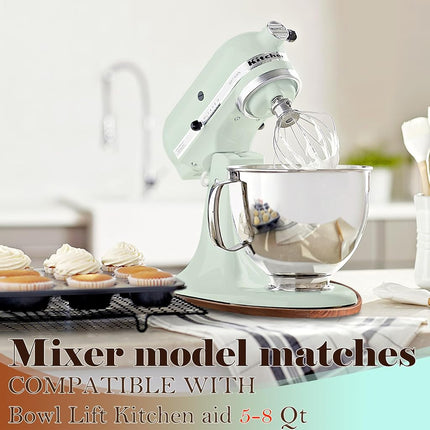 Acacia Wood Mixer Slider Mat for KitchenAid Stand Mixer Wooden Sliding Tray Compatible with Kitchen Aid 5-8 Qt Mixer