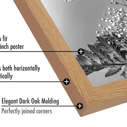 Americanflat 12x18 Poster Frame in Oak with Polished Plexiglass - Horizontal and Vertical Formats with Included Hanging Hardware