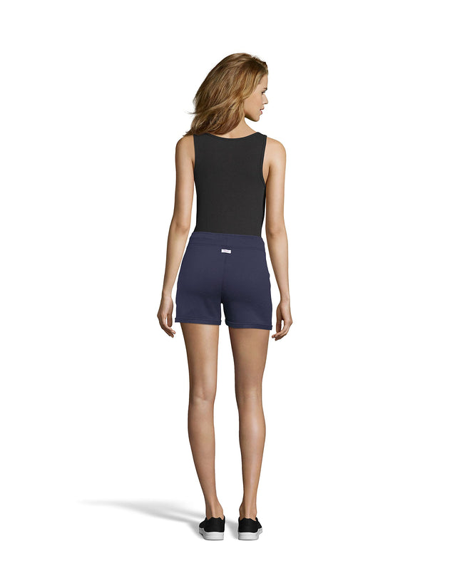 Short en molleton léger Hanes Luxe Collection pour femme avec poches, bleu marine, taille M