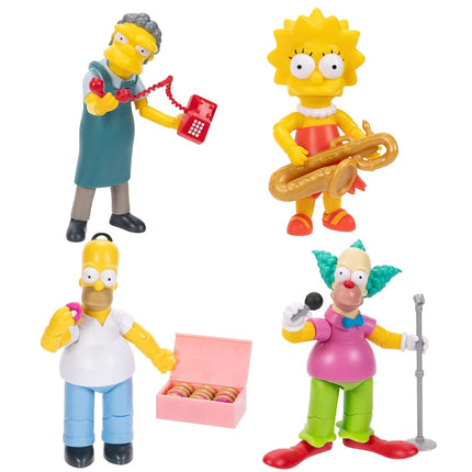Disney The Simpsons Action Figures 4-Pack 5-Inch Collectible Figures from Jakks Pacific's Wave 2 - Lisa, Krusty, Moe and Homer