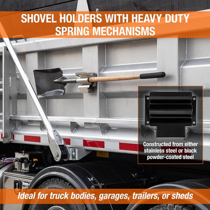 Buyers Products SH675 Shovel Holder for Truck Body (Black Powder Coat Steel)