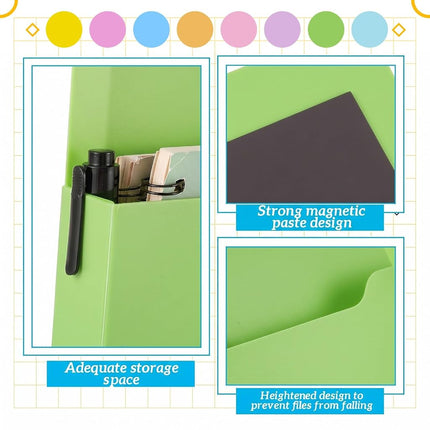 Gilprop 8 Pack Magnetic File Folder Holder for Whiteboard Classroom Storage