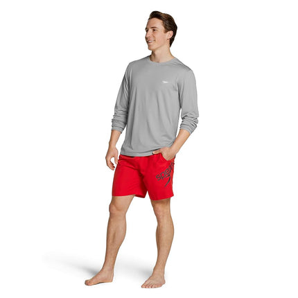 Speedo Men's UV Swim Shirt Basic Easy Long Sleeve Regular Fit