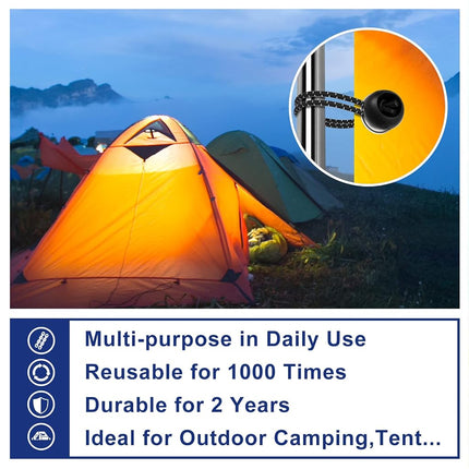 15 Inch Bungee Balls Ties, 50 PCS Heavy Duty Elastic Cord Ties for Camping, Shelter, Cargo, Tent Poles - UV Resistant