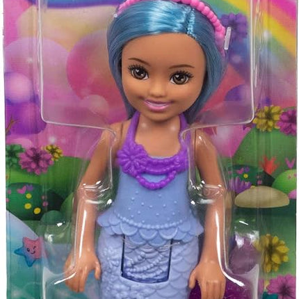Barbie Chelsea Mermaid Small Doll with Blue Hair & Removable Hair Accessory, 6" Toy