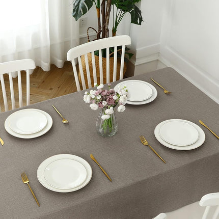 Romanstile Waterproof Vinyl Tablecloth Rectangle, 54 x 54 Inch, Light Grey