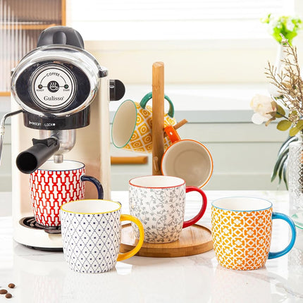 Cerkik Ceramic 10 Oz / 280 ml Coffee Mugs Set of 6