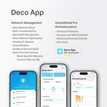 Sistema Wi-Fi de Malla TP-Link Deco BE23 BE3600 de Doble Banda Wi-Fi 7 | 4 Streams 3.6 Gbps, 160 MHz | Cubre hasta 418 m² | 2 Puertos 2.5G para Backhaul Cableado | VPN, MLO, AI-Roaming, HomeShield, Paquete de 2