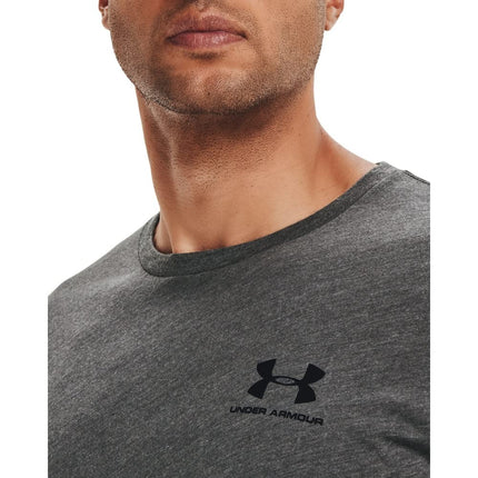 Under Armour mens Sportstyle Left Chest Short-Sleeve T-Shirt , Charcoal Medium Heat (019)/Black , X-Large Tall
