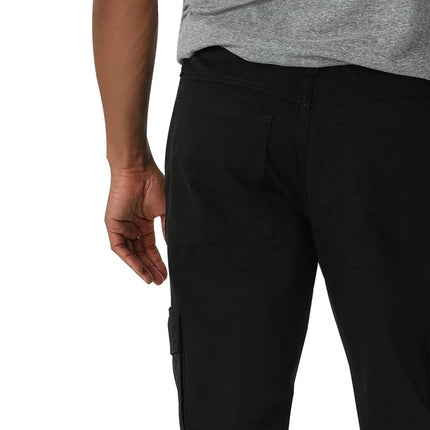Wrangler Authentics Men's Twill Relaxed Fit Cargo Pant, Black Twill, 34W x 30L