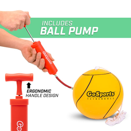 GoSports Tetherball Game Set, Complete Tetherball Setup with Ball, Rope and Pole - Great for Backyard Fun