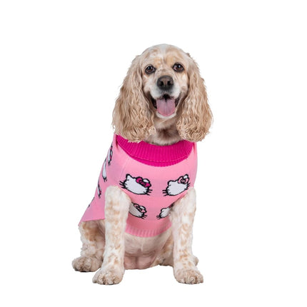 Hello Kitty and Friends Hello Kitty Dog Sweater - Pink Knit Fabric Pet Sweater with Character Design - Officially Licensed Sanrio Product from Jazwares - Medium